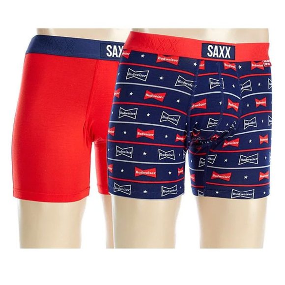Saxx Vibe Striped Jersey Boxer Briefs 2-Pack - Picture 1 of 3